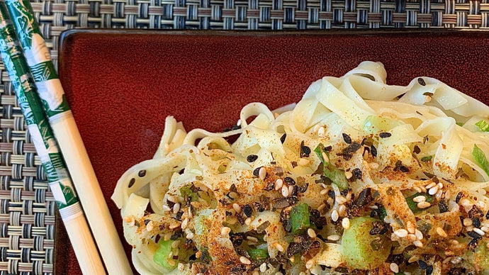 Ginger Scallion Noodles with Spicy Seaweed Sprinkles