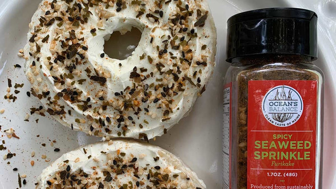 Bagel with Cream Cheese and Seaweed Sprinkles